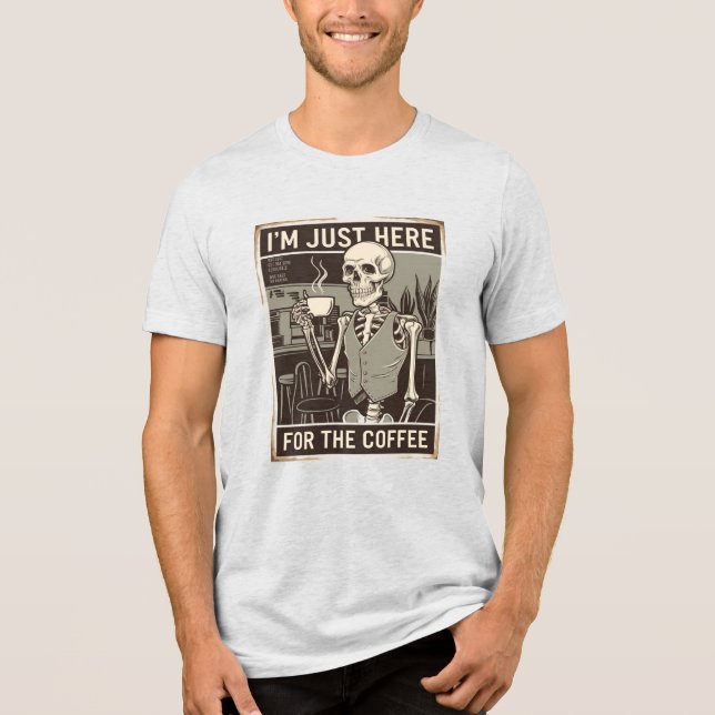 Vintage Skeleton Shirt Coffee Lover Tee (Front)