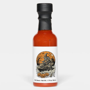 Vintage Skeleton Witch Halloween Jet Ski Shirt Des Hot Sauces