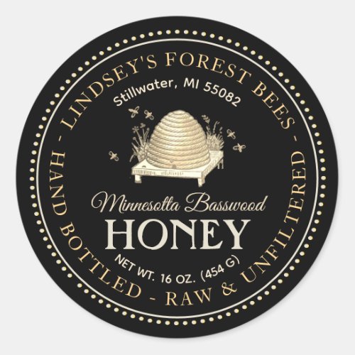 Vintage Skep Honey Label Hand Bottled Raw