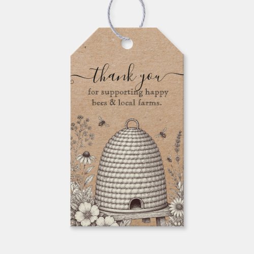 Vintage skep kraft BeeKeeper Honey Apairist Gift Tags