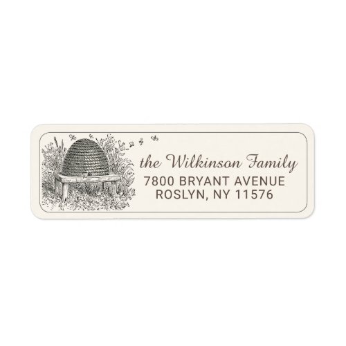 Vintage Skep Return Address Label with border