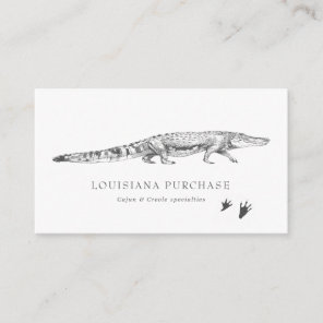 Vintage Sketch Alligator Business Card