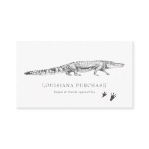 Vintage Sketch Alligator Business Card