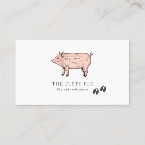 Vintage Sketch Butcher Pig Business Card