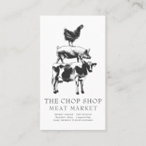 Vintage Sketch | Chicken Pig & Cow Business Card