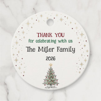 Vintage Sketch Christmas Tree Holiday Gift Tag