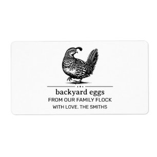 Vintage-Sketch Egg Carton Labels Personalized