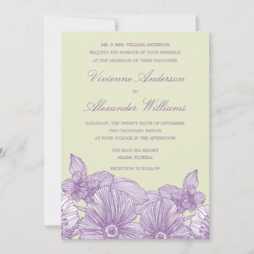 VINTAGE SKETCH FLOWERS | WEDDING INVITATION