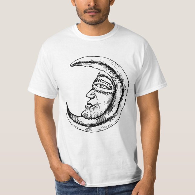 Vintage Sketch Mystic Moon T-Shirt (Front)