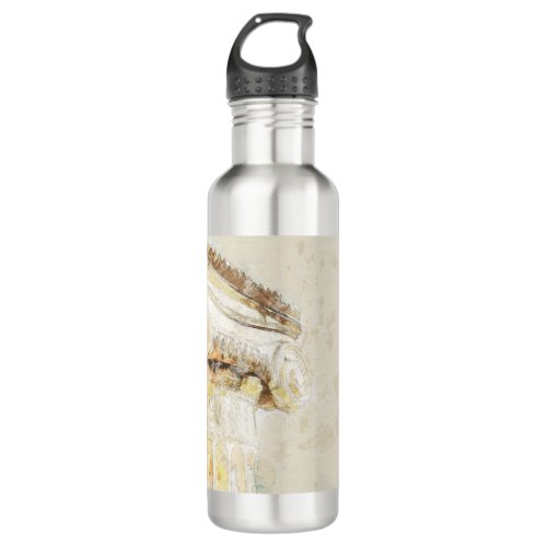 Vintage sketch of capital of Ionian order column Stainless Steel Water Bottle