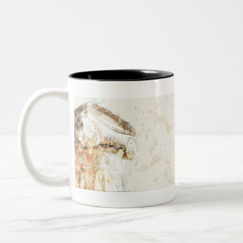 Vintage sketch of capital of Ionian order column Two_Tone Coffee Mug