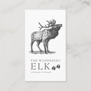 Vintage Sketch Wild Elk Business Card