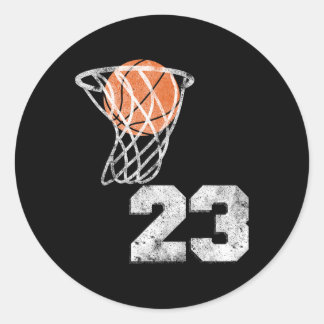 Vintage Sketll Jersey Number 23 Player Number Classic Round Sticker