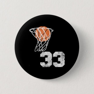 Vintage Sketll Jersey Number 33 Player Number Button