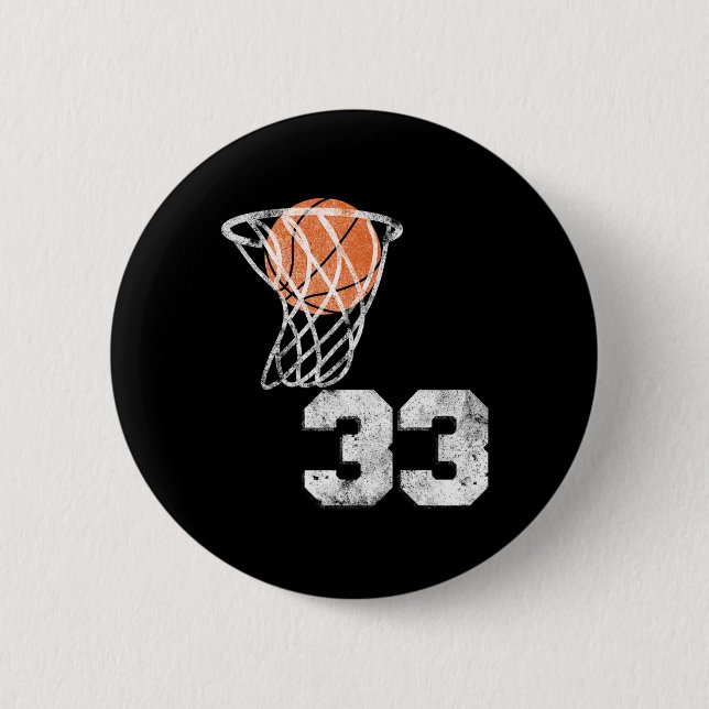 Vintage Sketll Jersey Number 33 Player Number  Button (Front)