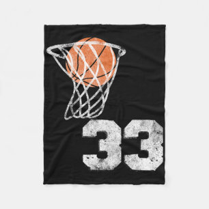 Vintage Sketll Jersey Number 33 Player Number Fleece Blanket