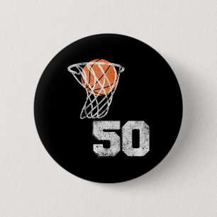 Vintage Sketll Jersey Number 50 Player Number Button