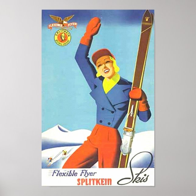 Vintage Ski Advertisement Poster (Front)