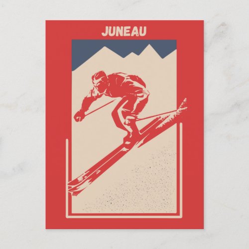 Vintage Ski Alaska Mountain Resort Juneau Postcard