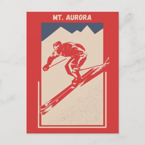 Vintage Ski Alaska Mountain Resort Mount Aurora Postcard