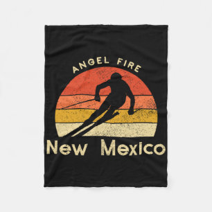 Vintage Ski Angel Fire New Mexico Mountain Fleece Blanket