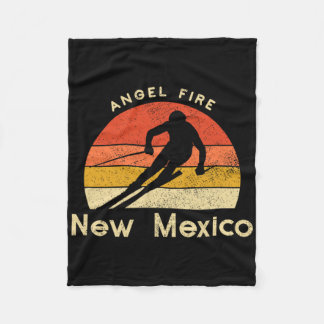 Vintage Ski Angel Fire New Mexico Mountain Fleece Blanket
