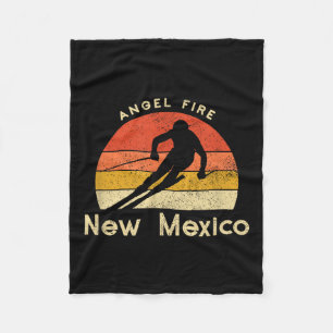 Vintage Ski Angel Fire New Mexico Mountain Fleece Blanket