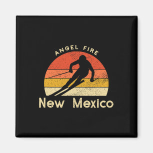 Vintage Ski Angel Fire New Mexico Mountain Magnet