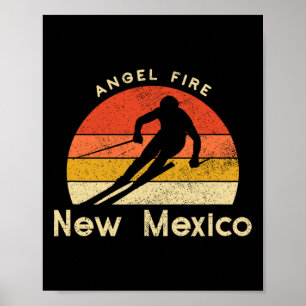 Vintage Ski Angel Fire New Mexico Mountain Poster