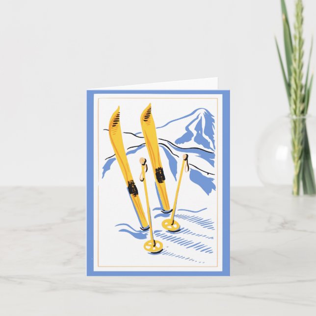 Vintage Ski Art Card (Front)