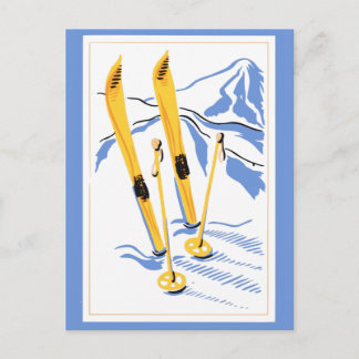 Vintage Ski Art Postcard