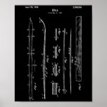 Vintage Ski Blueprint Shirt - Snow Water Skiing Sk Poster