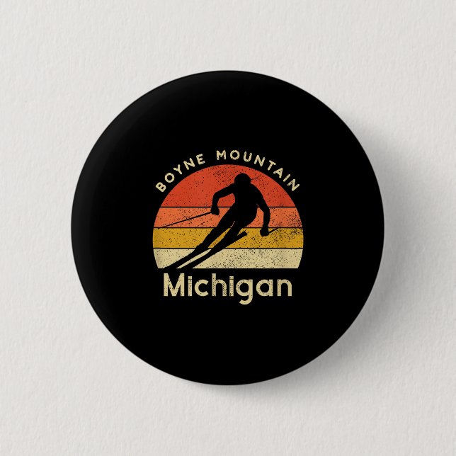 Vintage Ski Boyne Mountain Michigan Mountain  Button (Front)