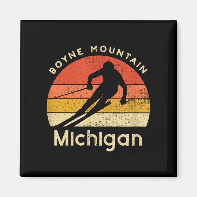 Vintage Ski Boyne Mountain Michigan Mountain  Magnet (Front)