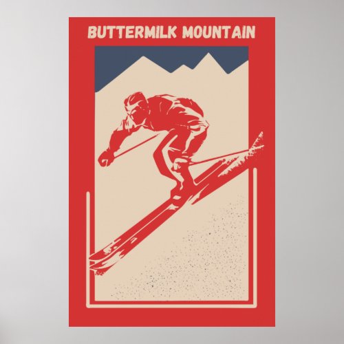 Vintage Ski Colorado Resort Buttermilk Mountain Poster