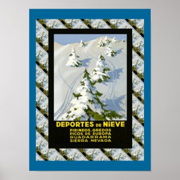 Vintage Ski Deportes De Nieve  Picos Di Europa Poster by windsorprints at Zazzle