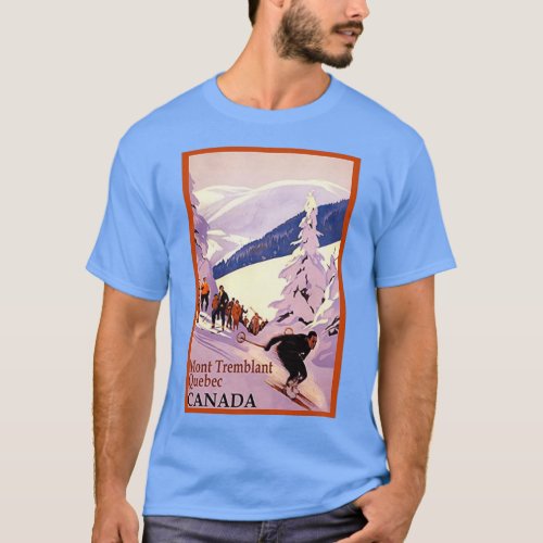 Vintage Ski Design Mont Tremblant Quebec Canada T_Shirt