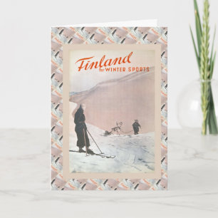 Vintage Ski, Finland for Winter Sports Card