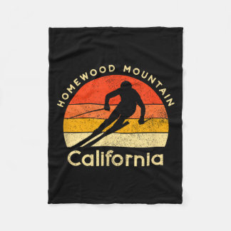 Vintage ski homewood mountain california fleece blanket