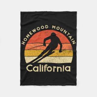 Vintage Ski Homewood Mountain California Fleece Blanket