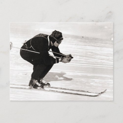 Vintage ski  image Race for the finish Postcard