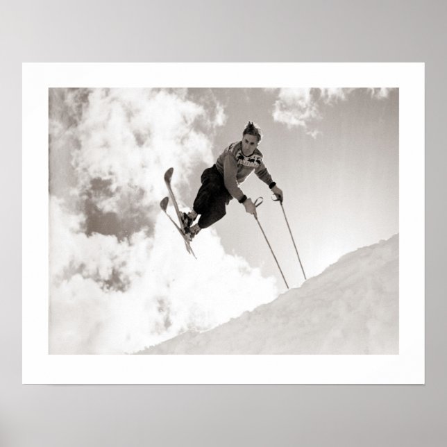 Vintage ski  image, Tricks on skis Poster (Front)