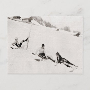 Vintage Ski  Image   Tumbling Down Postcard by PigeonPost at Zazzle