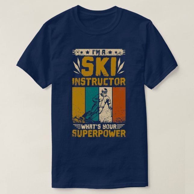 Vintage Ski Instructor T-Shirt (Design Front)