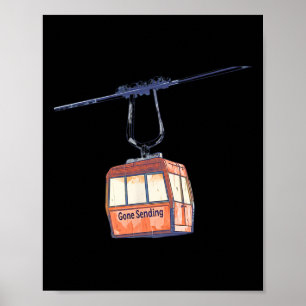 Vintage Ski Lift - Snowboarding Gone Sending Poster
