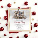 Vintage Ski Lodge and Nutcrackers Christmas Party Invitation<br><div class="desc">Nostalgic vintage-look holiday ski lodge and nutcracker soldiers Christmas Party design.</div>