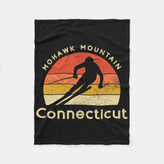 Vintage Ski Mohawk Mountain Connecticut Mountain Fleece Blanket