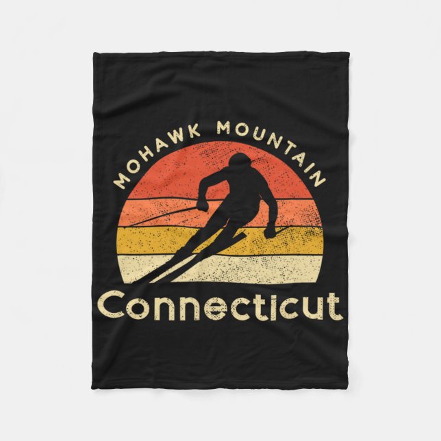 Vintage Ski Mohawk Mountain Connecticut Mountain  Fleece Blanket (Front)