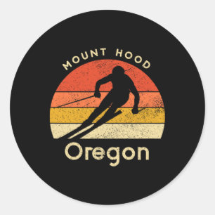 Vintage Ski Mount Hood Oregon Mountain Classic Round Sticker