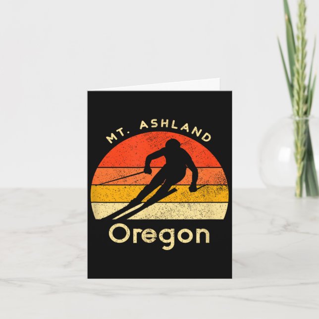 Vintage ski mt ashland oregon mountain  card (Front)